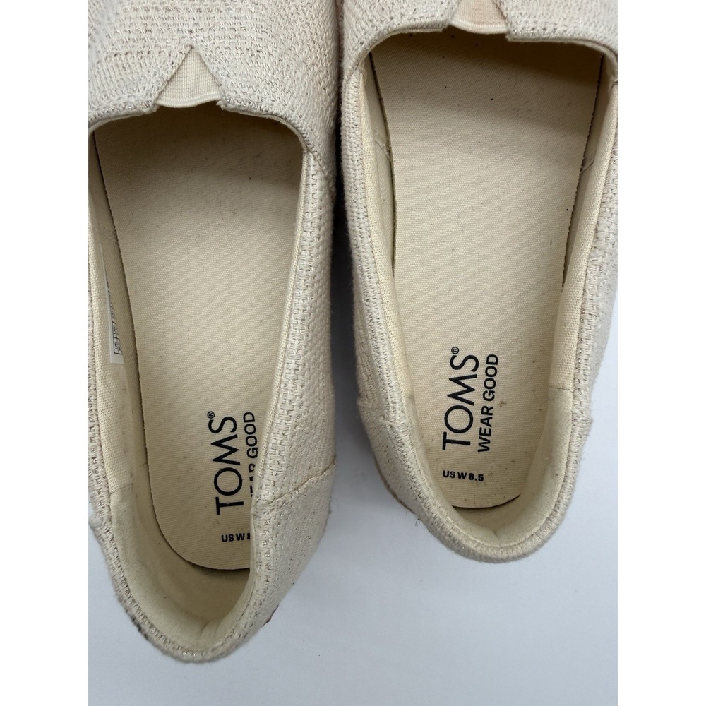 Toms Ladies Woven Canvas Espadrille Wedge Sandals Size 8.5 - Picture 8 of 10